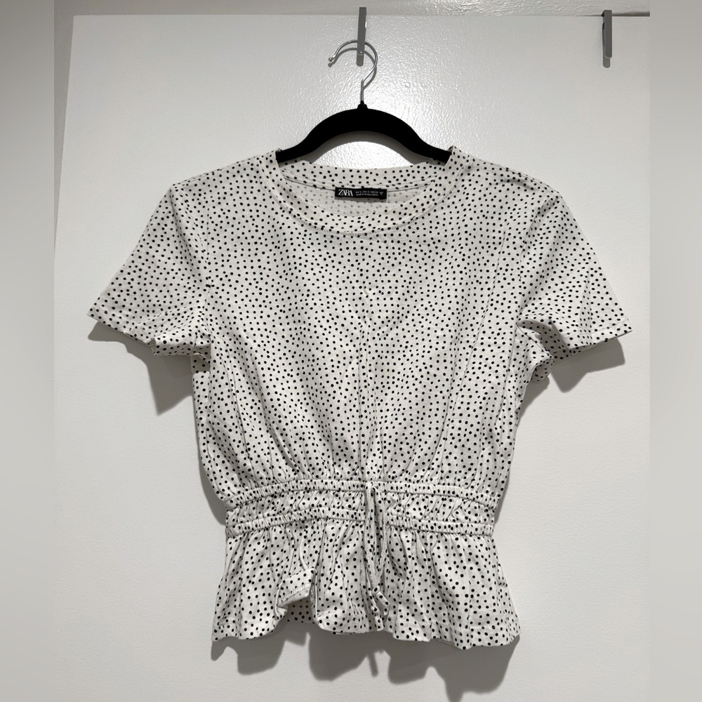 Zara Crop Polka Dot Shirt